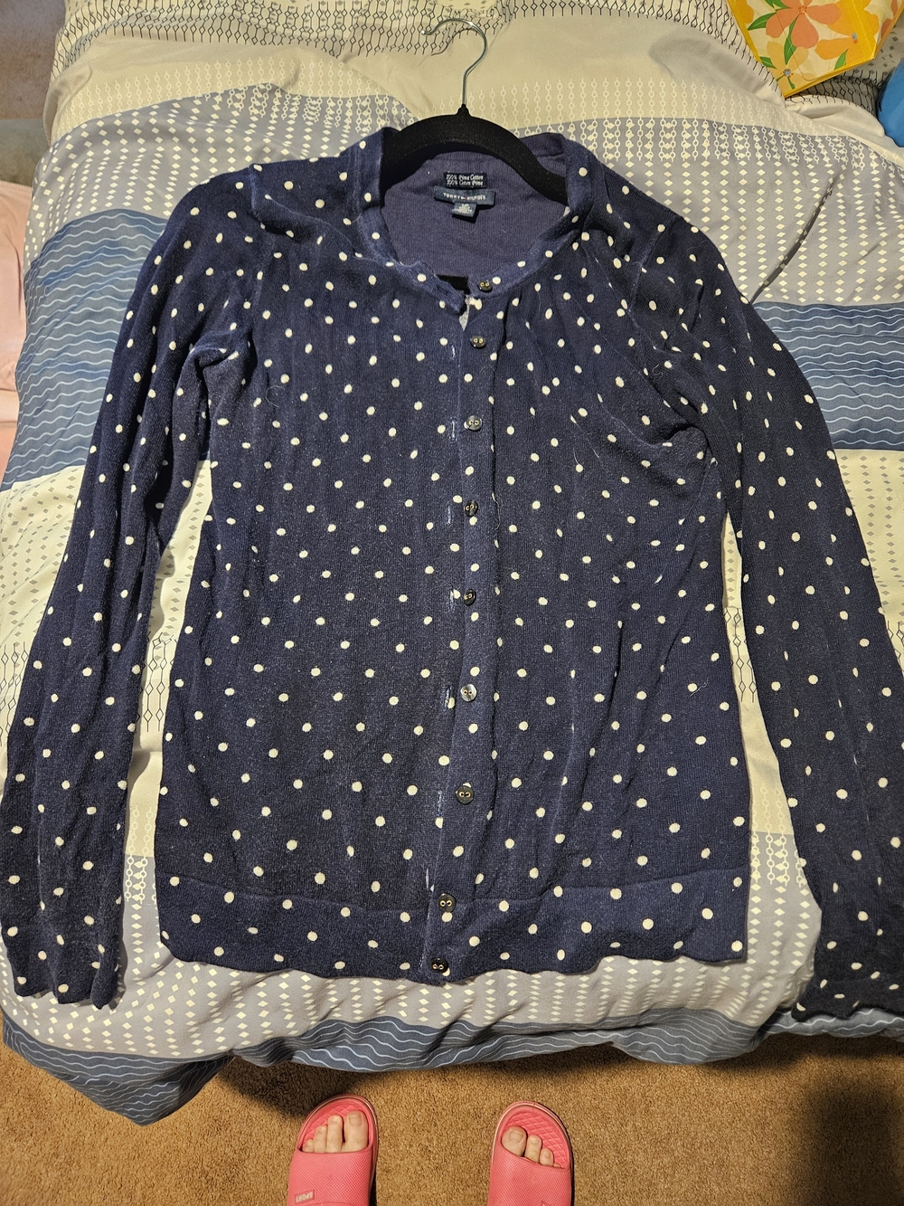 Tommy Hilfiger Navy Blue Polka Dot Cardigan